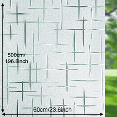 Cross Pattern Frosted Window Film for Home and Office UV Protection