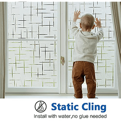 Cross Pattern Frosted Window Film for Home and Office UV Protection