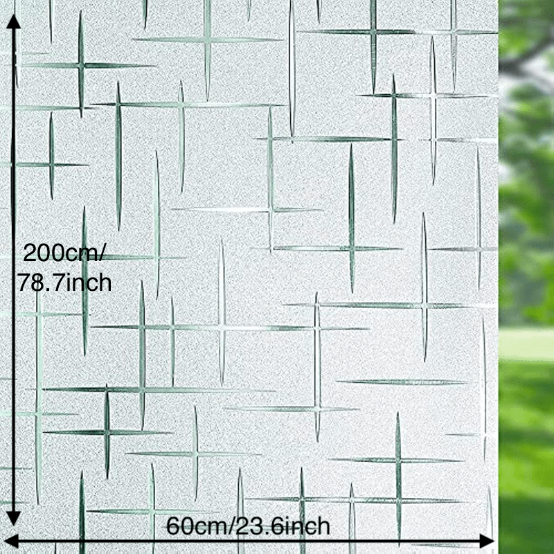 Cross Pattern Frosted Window Film for Home and Office UV Protection