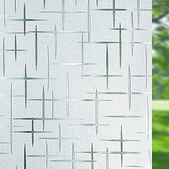 Cross Pattern Frosted Window Film for Home and Office UV Protection