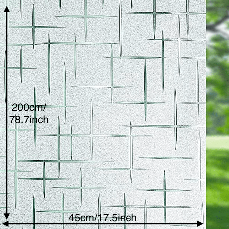 Cross Pattern Frosted Window Film for Home and Office UV Protection