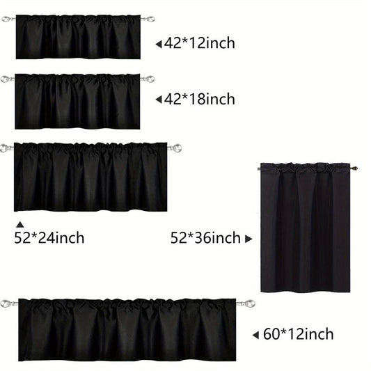 Short Blackout Curtain for Bedroom Kitchen Home Windows