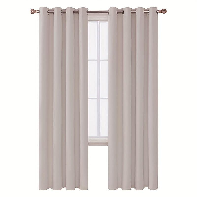 Blackout Curtain Solid Black 1 Panel Thermal Insulated Grommet Top for Bedroom