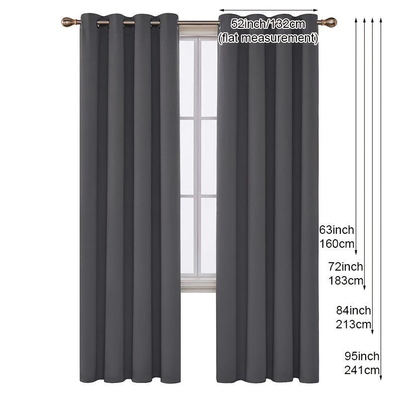 Blackout Curtain Solid Black 1 Panel Thermal Insulated Grommet Top for Bedroom