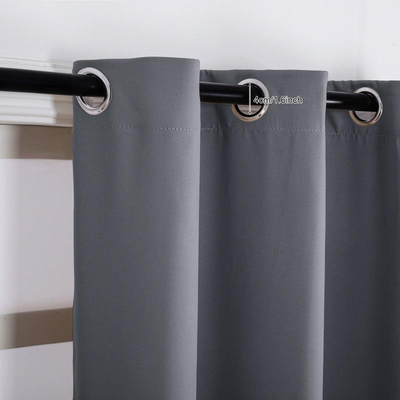 Blackout Curtain Solid Black 1 Panel Thermal Insulated Grommet Top for Bedroom