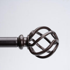 2pcs Decorative Hollow Grid Curtain Rod Finials with Two End Caps