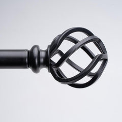 2pcs Decorative Hollow Grid Curtain Rod Finials with Two End Caps