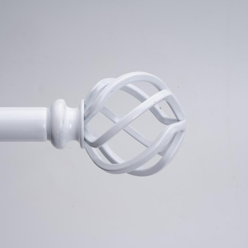 2pcs Decorative Hollow Grid Curtain Rod Finials with Two End Caps