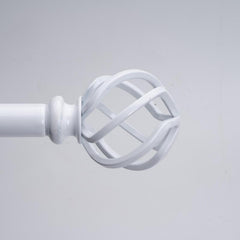 2pcs Decorative Hollow Grid Curtain Rod Finials with Two End Caps