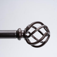 2pcs Decorative Hollow Grid Curtain Rod Finials with Two End Caps