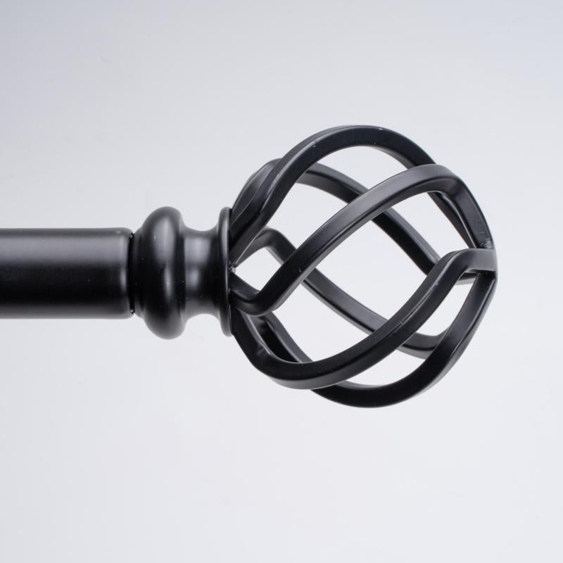 2pcs Decorative Hollow Grid Curtain Rod Finials with Two End Caps