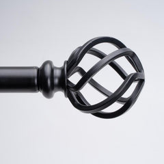 2pcs Decorative Hollow Grid Curtain Rod Finials with Two End Caps