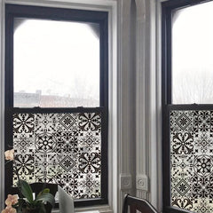 Retro Pattern Electrostatic Glass Window Film Decoration Sticker