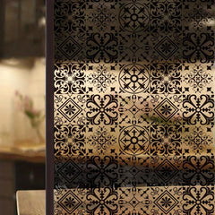 Retro Pattern Electrostatic Glass Window Film Decoration Sticker
