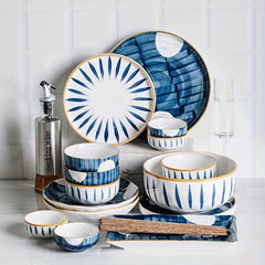 Hand-painted Ceramic Bowls & Dishes + Plates Set