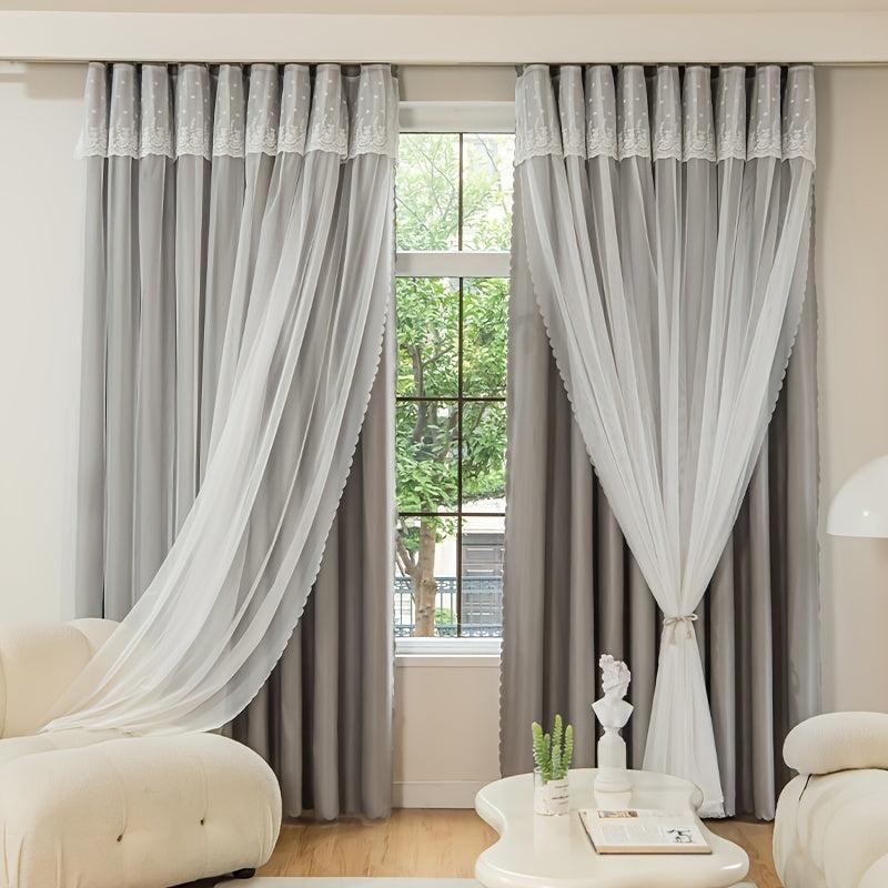 Thermal Blackout Curtains Double Layer Darkening Drapes