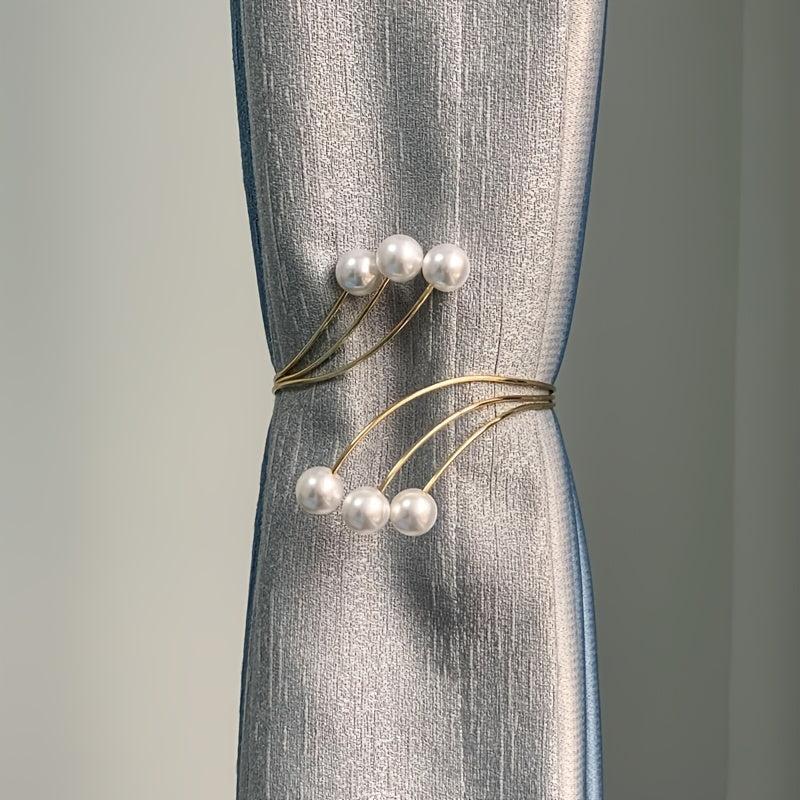 Pearl Curtain Buckle Metal Holdbacks for Home Decor