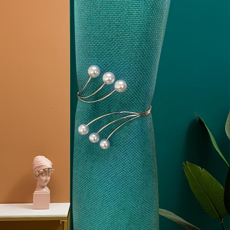 Pearl Curtain Buckle Metal Holdbacks for Home Decor