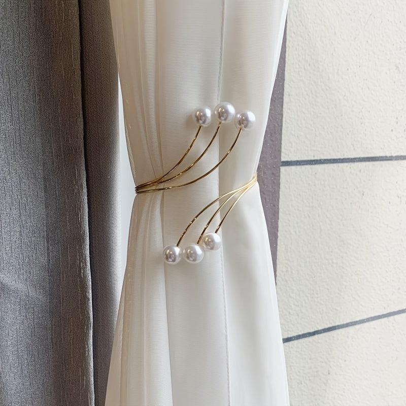 Pearl Curtain Buckle Metal Holdbacks for Home Decor