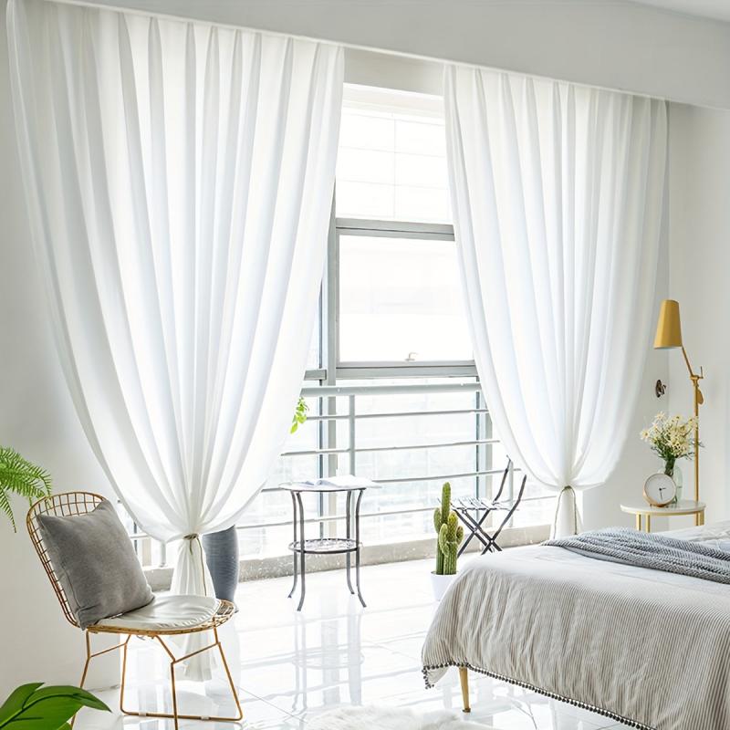 Translucent Light Filtering Rod Pocket Curtains for Living Room and Bedroom