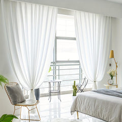 Translucent Light Filtering Rod Pocket Curtains for Living Room and Bedroom