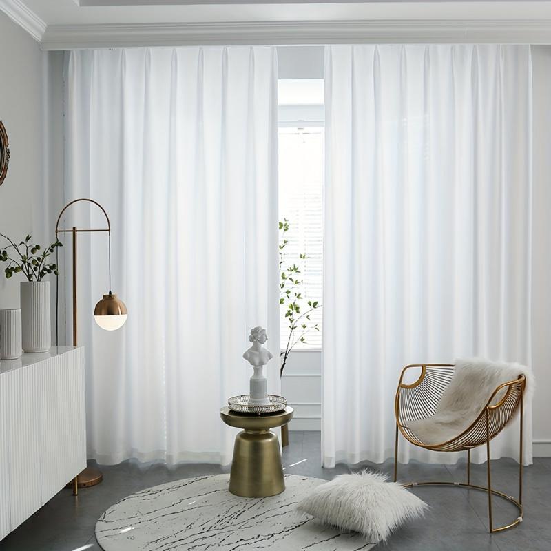 Translucent Light Filtering Rod Pocket Curtains for Living Room and Bedroom