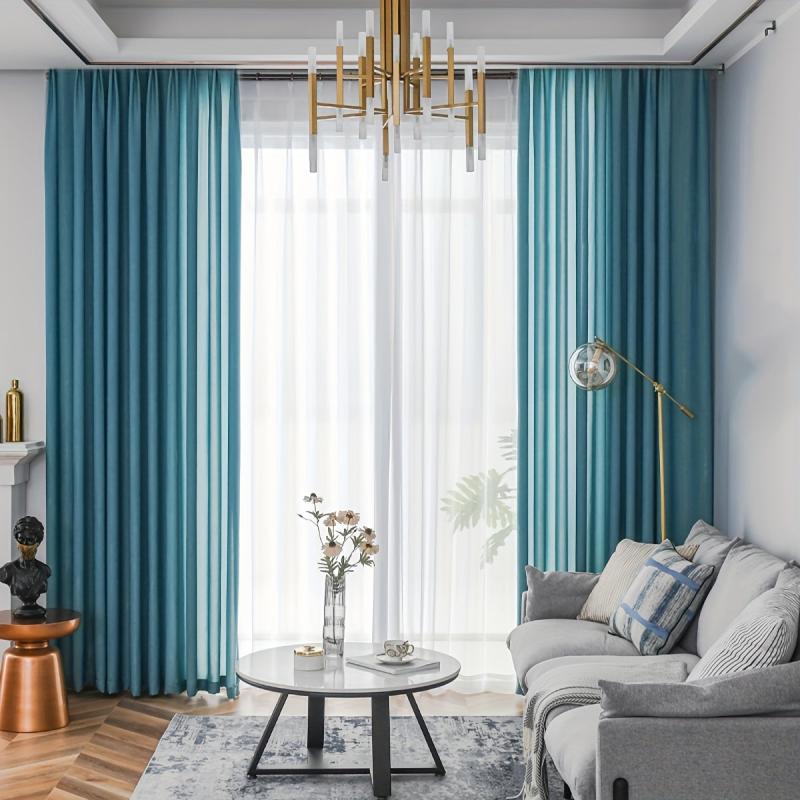 Translucent Light Filtering Rod Pocket Curtains for Living Room and Bedroom