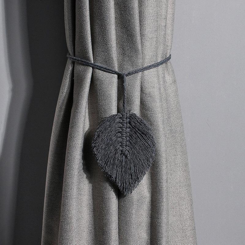 Boho Leaf Macrame Curtain Tieback for Window and Room Decor