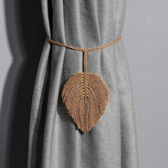 Boho Leaf Macrame Curtain Tieback for Window and Room Decor