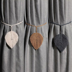 Boho Leaf Macrame Curtain Tieback for Window and Room Decor