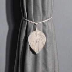 Boho Leaf Macrame Curtain Tieback for Window and Room Decor