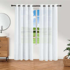 1pc Chiffon Sheer Curtains Grommet Top Light Filtering Chiffon Sheer Curtain