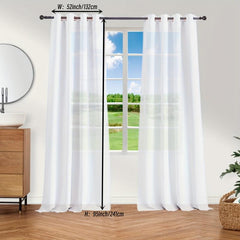 1pc Chiffon Sheer Curtains Grommet Top Light Filtering Chiffon Sheer Curtain