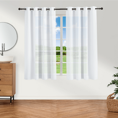 1pc Chiffon Sheer Curtains Grommet Top Light Filtering Chiffon Sheer Curtain