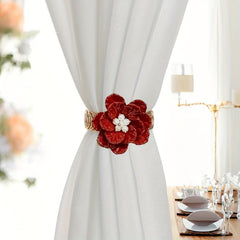 Metal Flower Pattern Curtain Tieback - Curtain Holdback