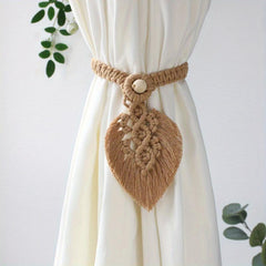 Tassel Braided Leaf Curtain Binding Rope Holdback