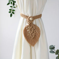 Tassel Braided Leaf Curtain Binding Rope Holdback