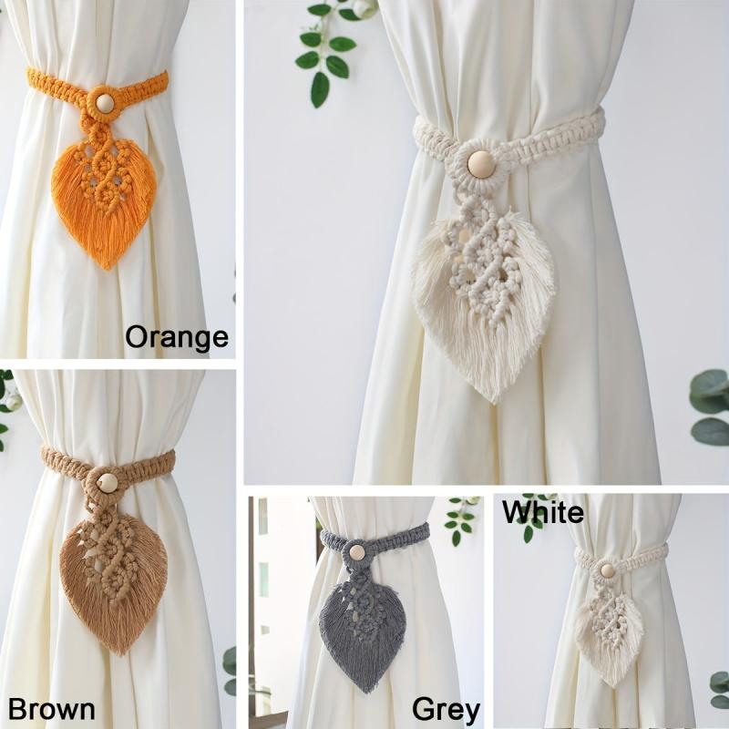 Tassel Braided Leaf Curtain Binding Rope Holdback