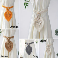 Tassel Braided Leaf Curtain Binding Rope Holdback