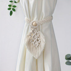 Tassel Braided Leaf Curtain Binding Rope Holdback
