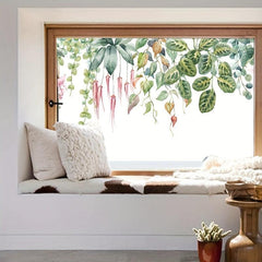 Green Leaves Butterfly Window Film