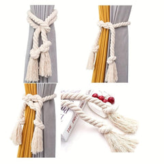 2pcs Cotton Rope Curtain Tieback Handwoven Holdback