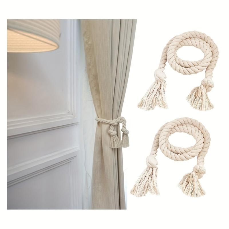 2pcs Cotton Rope Curtain Tieback Handwoven Holdback