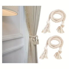 2pcs Cotton Rope Curtain Tieback Handwoven Holdback