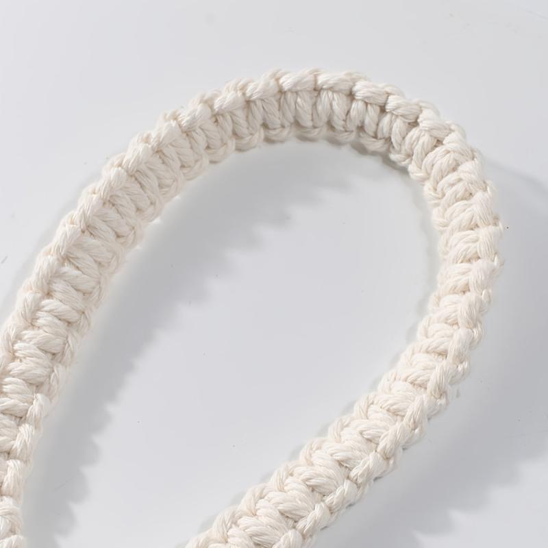 Bohemian Woven Curtain Binding Rope Tassel Leaf Wood Bead Decoration