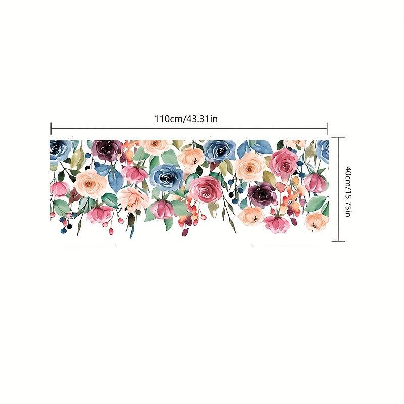 Colorful Flower Pattern Window Privacy Film UV Blocking
