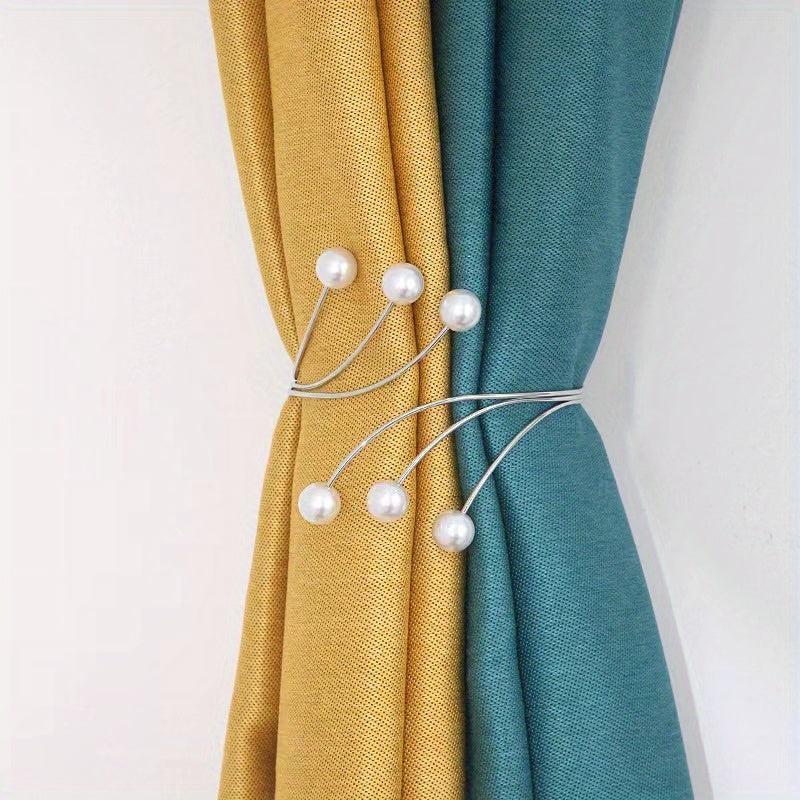 Curtain Tieback Faux Pearls Punch Holdbacks for Home Decor