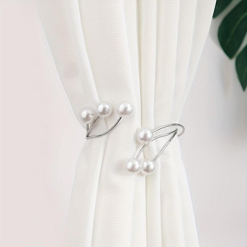 Curtain Tieback Faux Pearls Punch Holdbacks for Home Decor