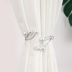 Curtain Tieback Faux Pearls Punch Holdbacks for Home Decor