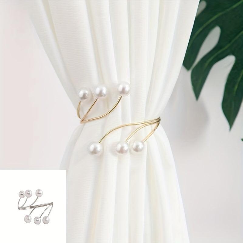 Curtain Tieback Faux Pearls Punch Holdbacks for Home Decor